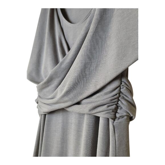 Athleta Adriana Faux Wrap Sleeveless Sccop Neck‎ Gray Dress Women's Size Medium - Picture 11 of 11